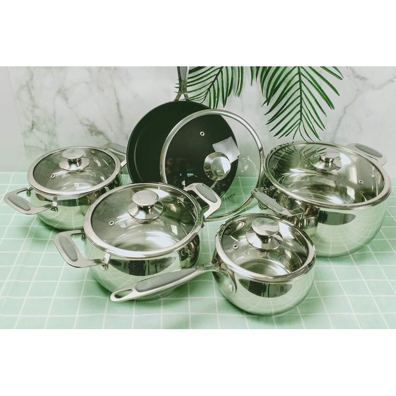 Bộ nồi Đức inox 5 món Arber AB06SCC - AB06CC cao cấp tay cầm chống nóng. Hàng chính hãng