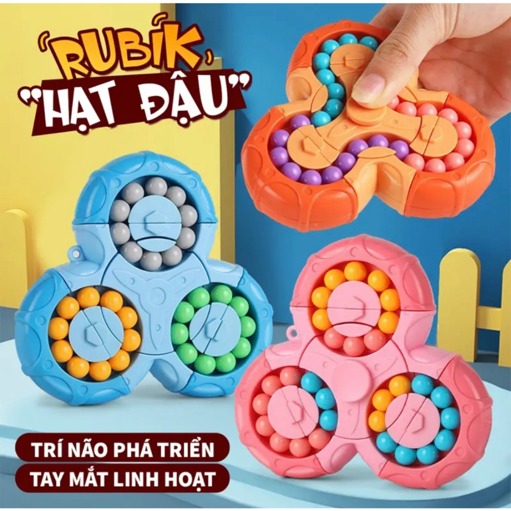 Combo Rubik Hạt Đậu biến thể Spinner, 6 Mặt 3in1, Rèn Luyện Trí Não Giúp Bé Tư Duy Logic Thông Minh Nhanh Nhẹn Hơn