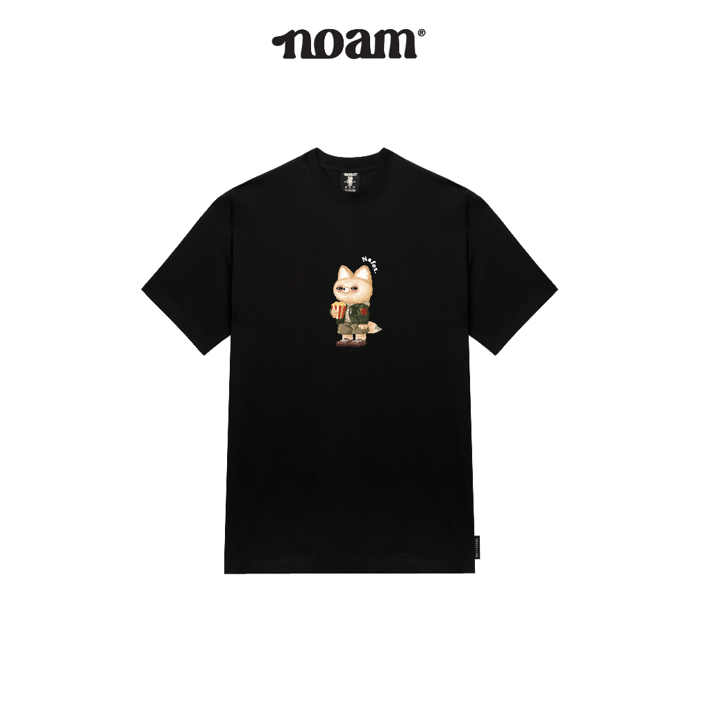 Áo thun Form rộng NOAM Nafox Naive Unisex 100% Cotton - Màu đen/trắng