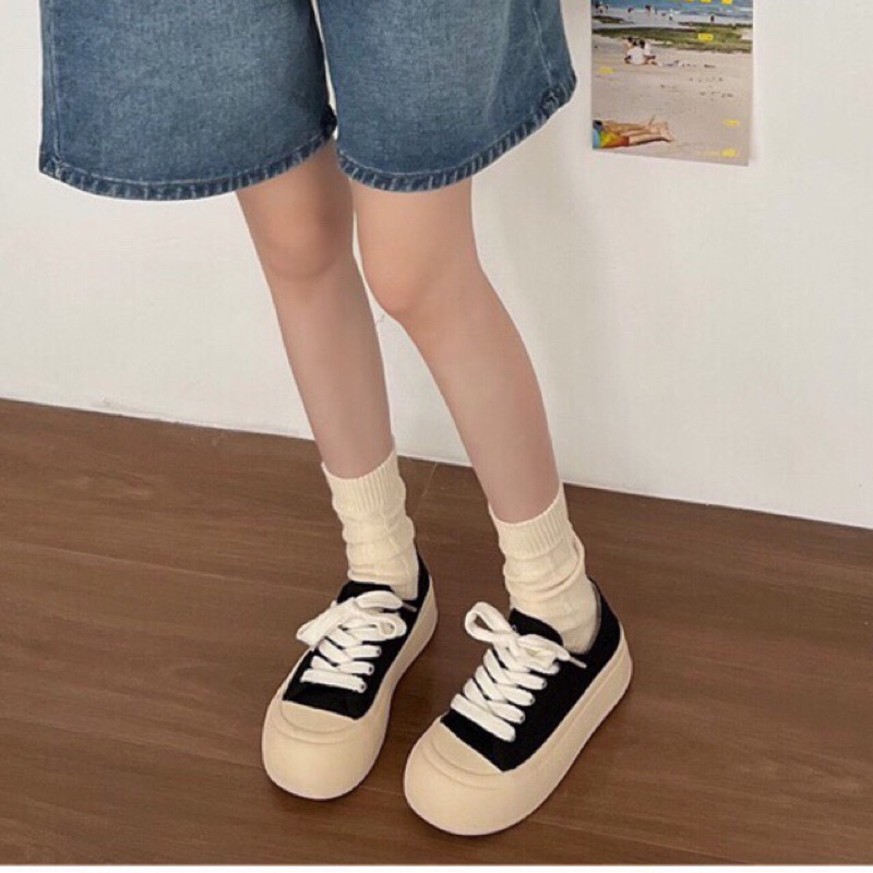 GIÀY BÁNH MÌ ĐẾ CAO 4CM MŨI TRÒN MÃ 335