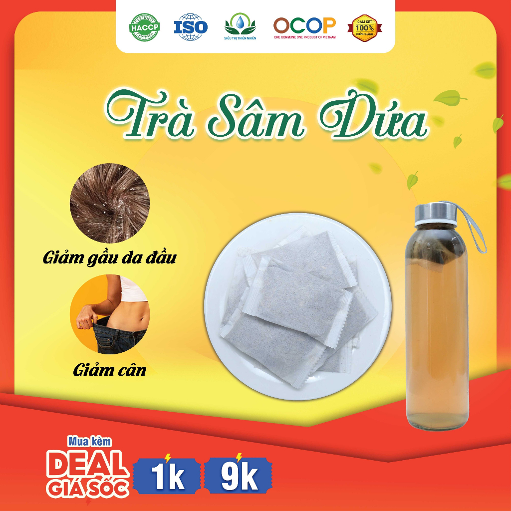 Trà Sâm Dứa Giải Khát Nhanh Hộp 30 Túi Lọc Siêu Thị Thiên Nhiên