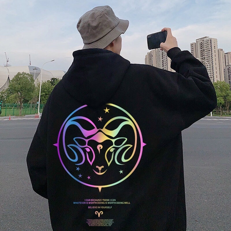 Áo Hoodie In Hình 7 Cung Hoàng Đạo Phản Quang 7 Màu Nam Nữ, Áo Hoodie Nỉ Bông Unisex Chất Dày Hàn Quốc Đầy Đặn