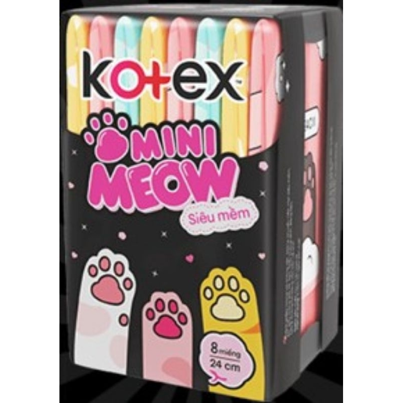 1 Kotex Minimeow siêu mỏng siêu mềm 24cm (gói 8 miếng)