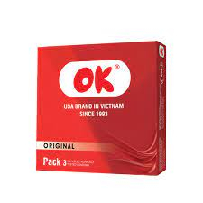 Bao cao su Ok - giao hàng kín đáo, che tên sản phẩm - Hộp 3 chiếc bcs condom mỏng