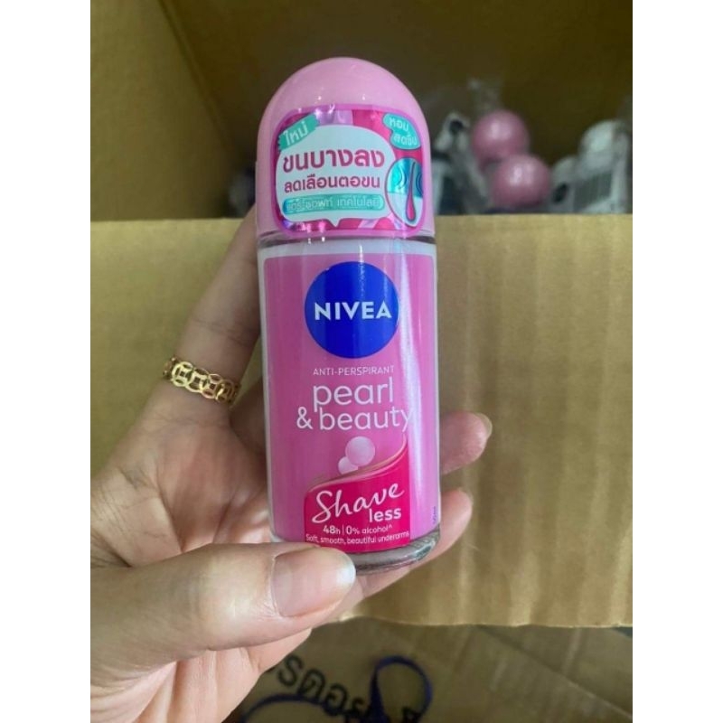 MỚI!!! - Lăn ngăn mùi NIVEA Pearl & White Shave Less 50ml - giúp dưỡng trắng chuyên sâu hương hoa hồng