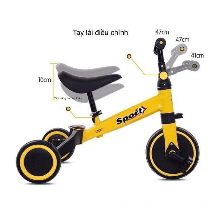Xe đạp ba bánh đa năng kiêm xe chòi chân Happy baby& SPORT xe thăng bằng cho bé