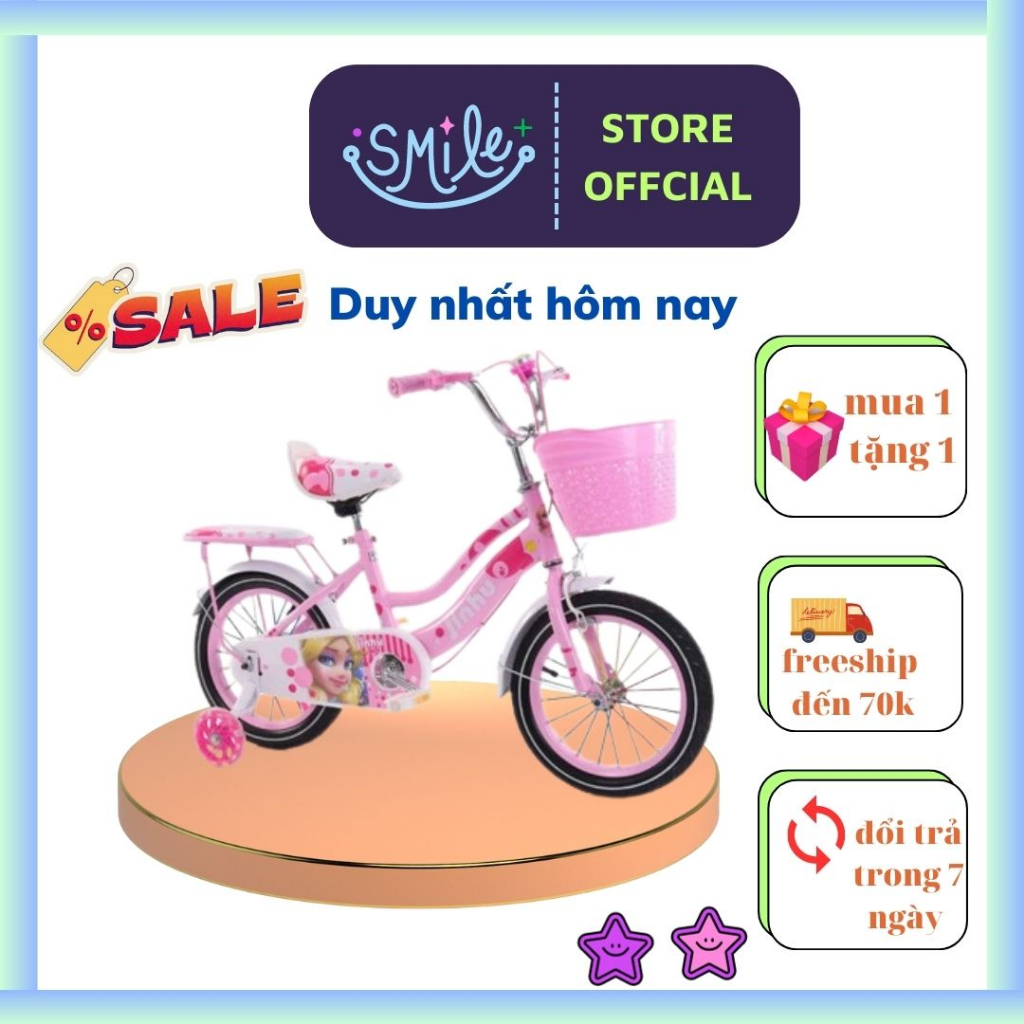 Xe đạp cho bé gái  từ 2-3 4-5-5-7 tuổi loại 12-14-16inch