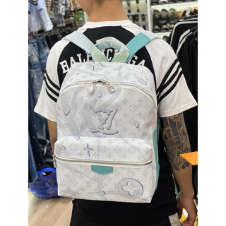 Balo hàng Quảng Châu cao cấp lv trắng mây loang, balo thời trang hot trend s2024