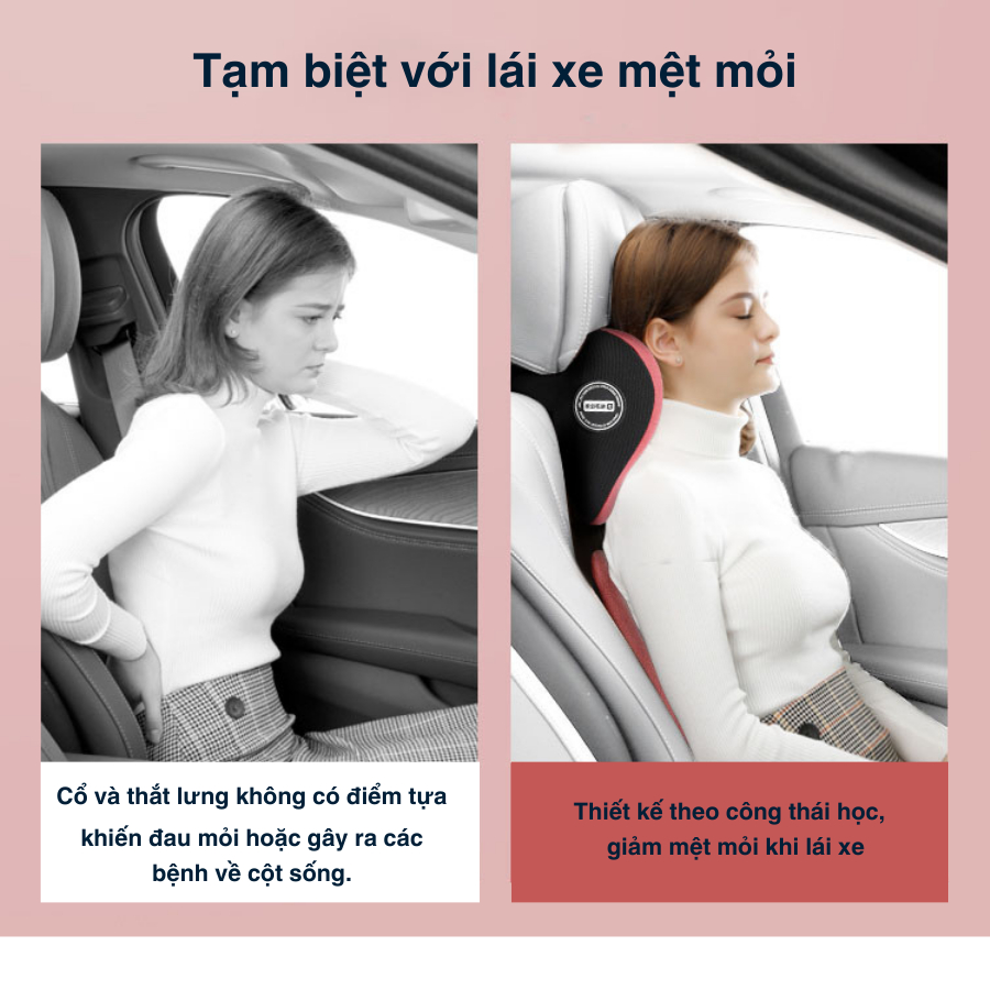 Gối tựa lưng ô tô chính hãng Lianda da lộn cao cấp, giúp lái xe thỏa mái, thư giãn và tập trung hơn | BigBuy360 - bigbuy360.vn