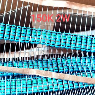 Điện trở 150k ohm 2w 5 vạch màu sai số ± 1% điện trở 150k 2w chất lượng cao chân cắm dip-2