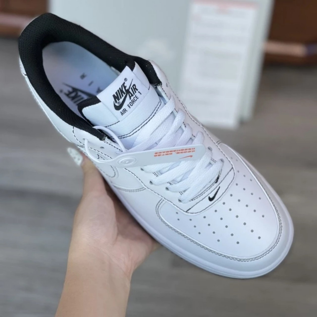 Giày _Nike Air Force 1, giày AF1 trắng đế Air viền chỉ nam nữ bản cao cấp size 36_43