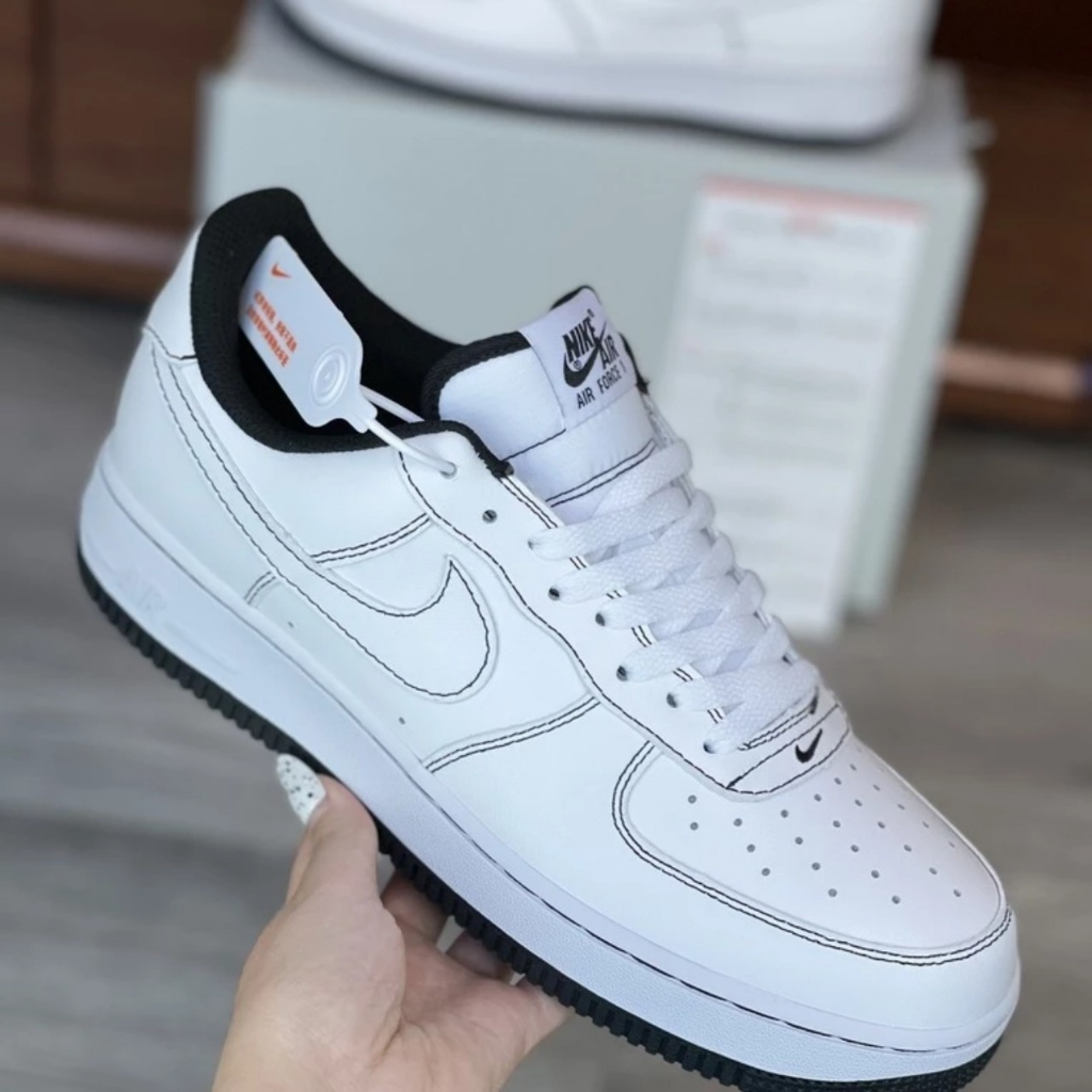 Giày _Nike Air Force 1, giày AF1 trắng đế Air viền chỉ nam nữ bản cao cấp size 36_43