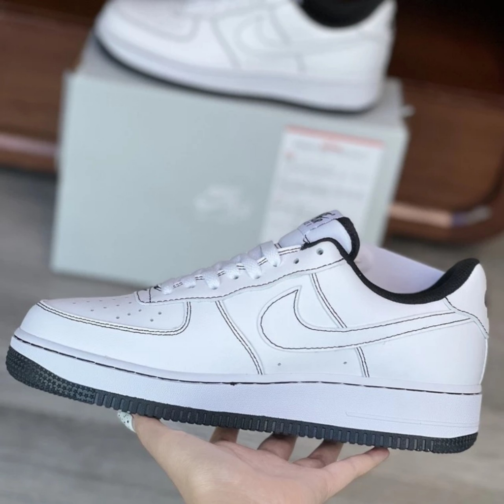 Giày _Nike Air Force 1, giày AF1 trắng đế Air viền chỉ nam nữ bản cao cấp size 36_43