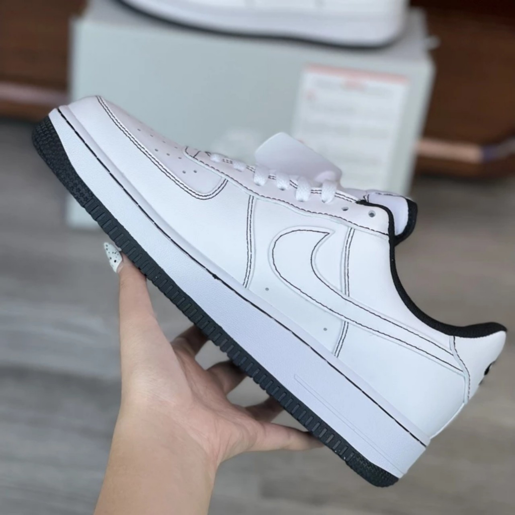 Giày _Nike Air Force 1, giày AF1 trắng đế Air viền chỉ nam nữ bản cao cấp size 36_43