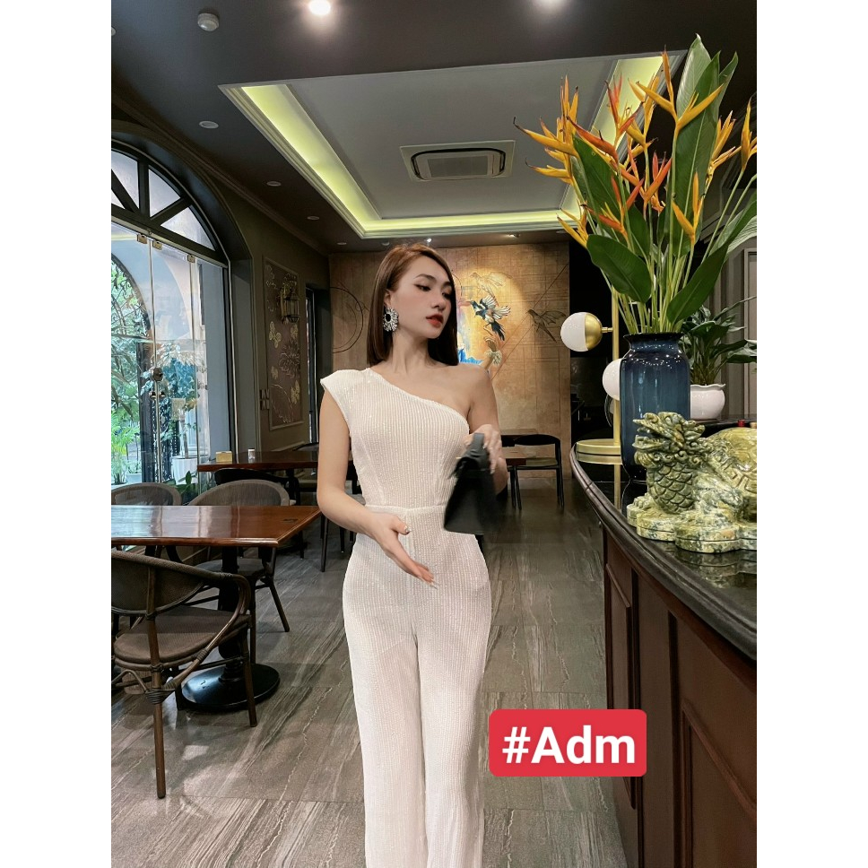 Đầm Jumpsuit Kim Sa Lệch Vai Sexy Gợi Cảm Bùi Đượm Concept, Váy Body Ôm Sát Cơ Thể Sang Chảnh Cá Tính