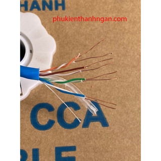 Cáp LAN CAT6E CCA UTP 23AWG 4PRS Solid - Xanh (305m)