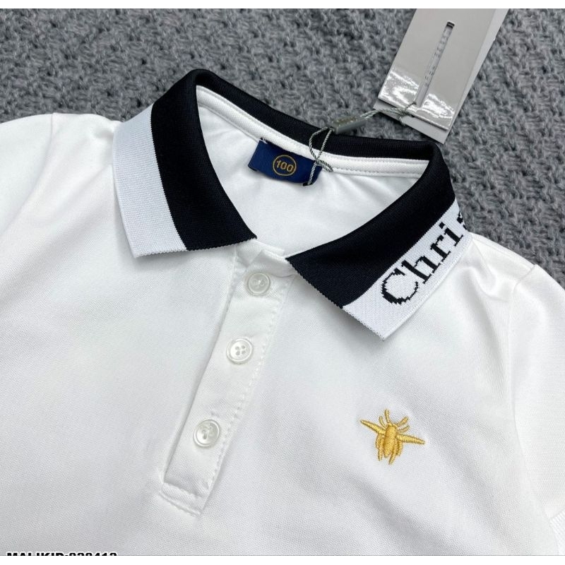 Áo Polo cộc tay cổ bẻ bé trai chất cotton co dãn size đại 20-40kg