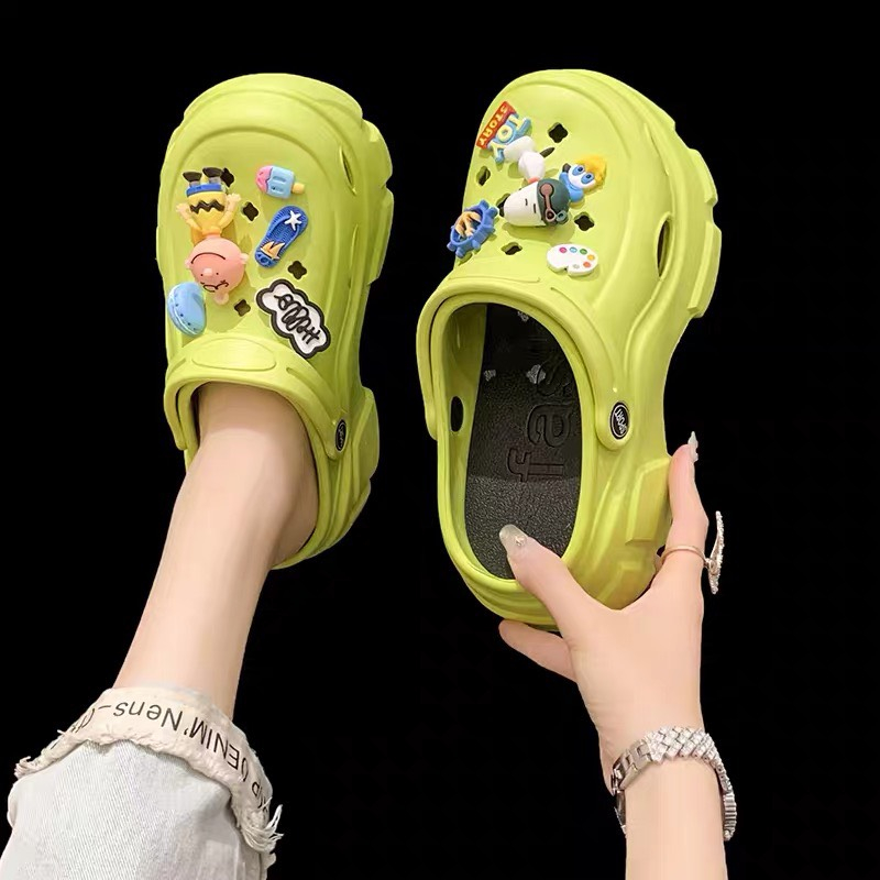 Dép sục Cross đế dày dép bánh mì nữ đế độn siêu nhẹ tặng kèm STICKER