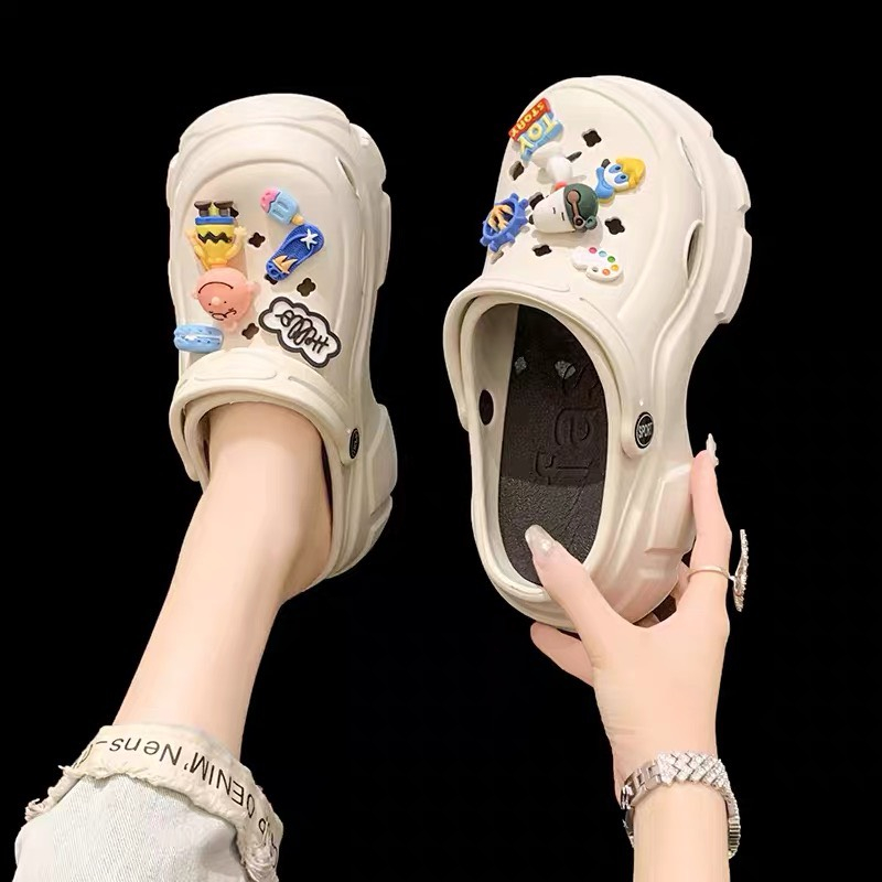 Dép sục Cross đế dày dép bánh mì nữ đế độn siêu nhẹ tặng kèm STICKER