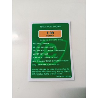 Tem nhãn dán năng lượng xe Sirius new