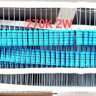 Điện trở 270k ohm 2w 5 vạch màu sai số ± 1% điện trở 270k 2w chất lượng cao chân cắm dip-2