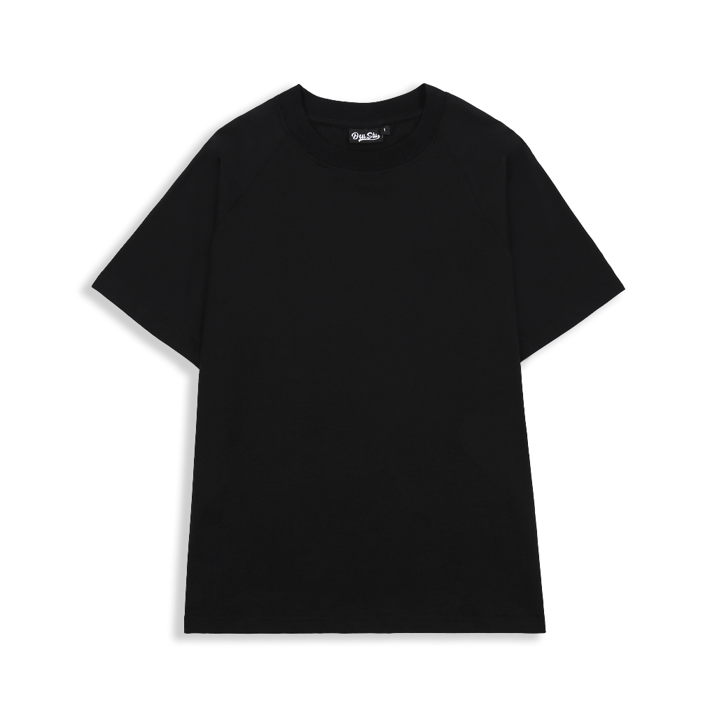 Áo Thun Trơn Raplan Form Boxy Đen Studio Premium Cotton 4 chiều
