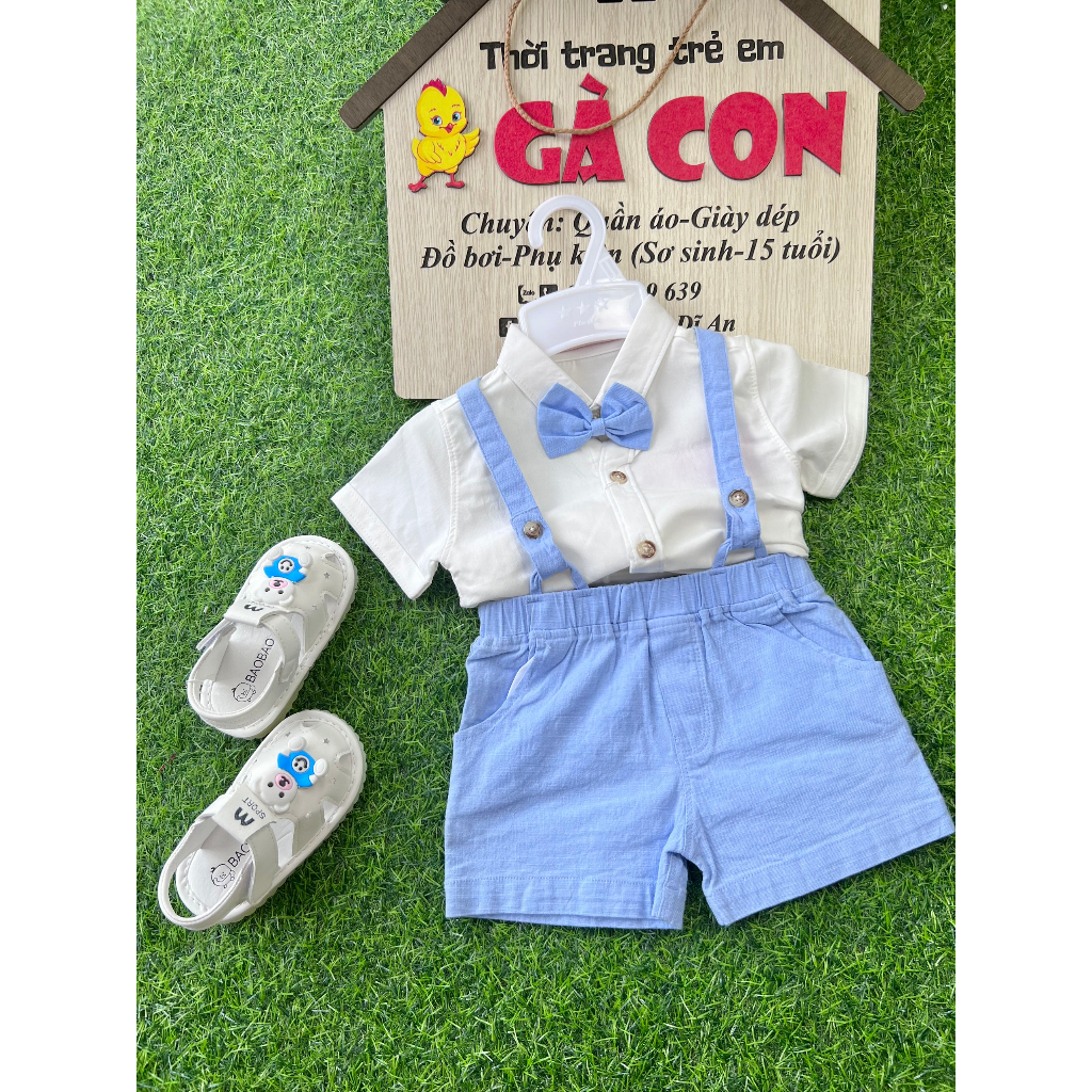 Sét yếm công tử bé trai sinh nhật, thôi nôi, đầy tháng, chụp hình, đi tiệc size 4-13kg