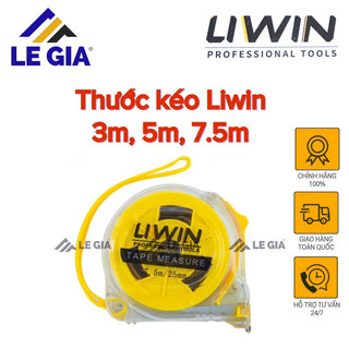 Thước kéo trong 3m, 5m, 7.5m lỗ ban 1 mặt liwin