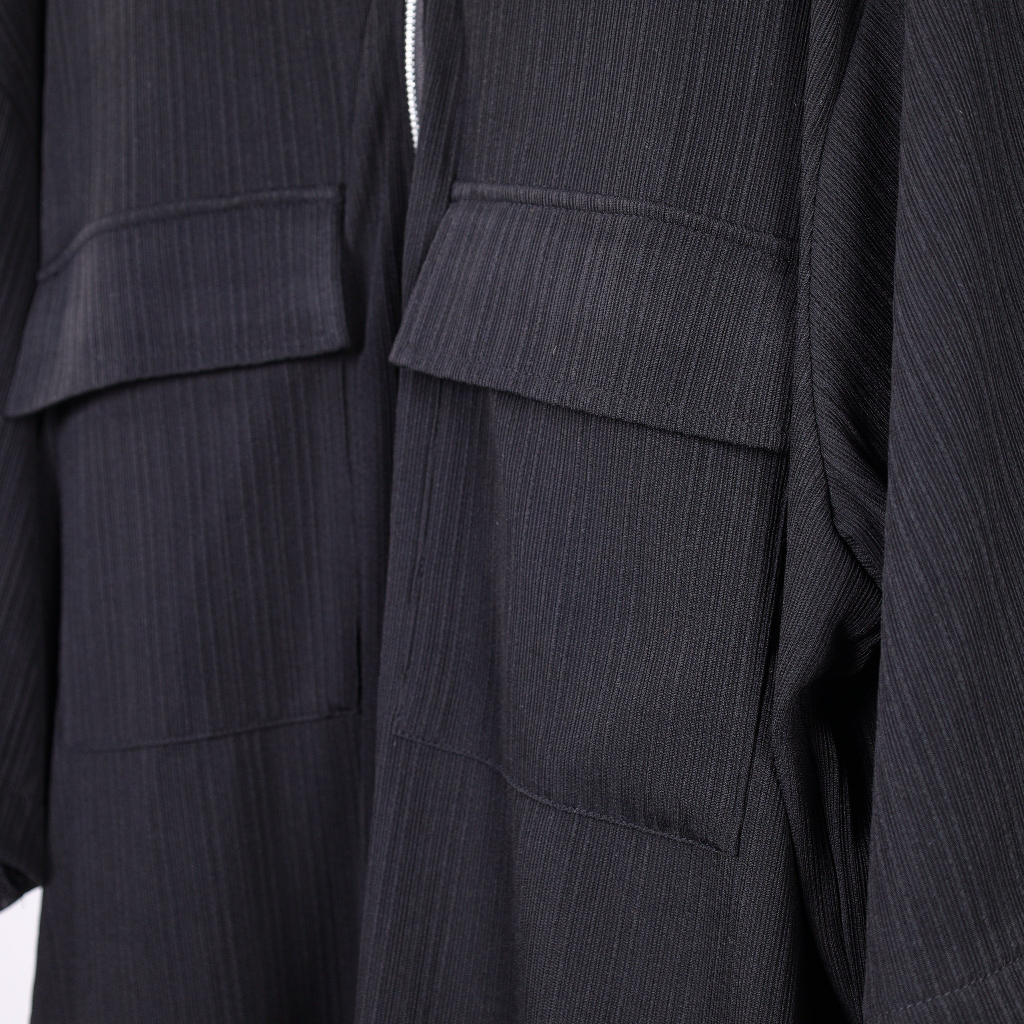 Áo Thun Silas Alpha Dây Kéo Cổ Cao Unisex Form Rộng Gân 2 Túi Tăm Thoáng Mát