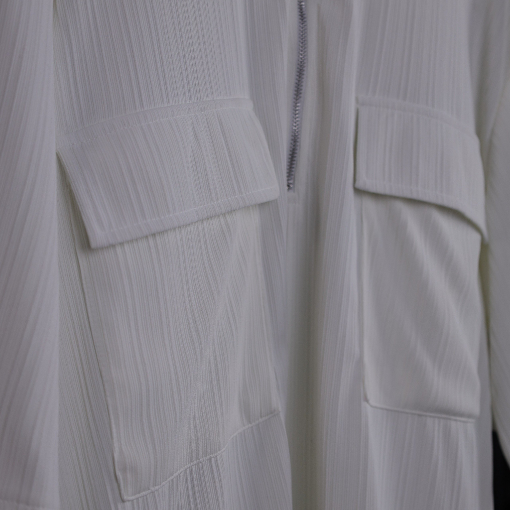 Áo Thun Silas Alpha Dây Kéo Cổ Cao Unisex Form Rộng Gân 2 Túi Tăm Thoáng Mát