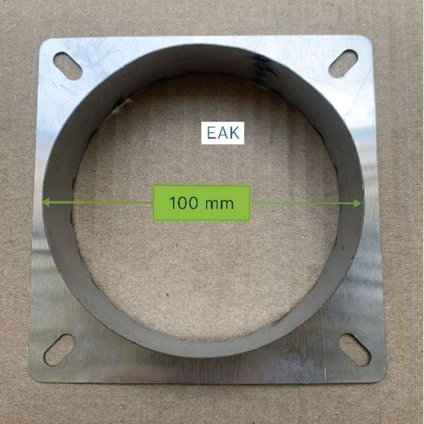 EAK - Bích nối ống D100 lắp quạt vuông 12cm và quạt sò 65w , 85w , 120w , 130w , 240w , 250w , 330w , 500w