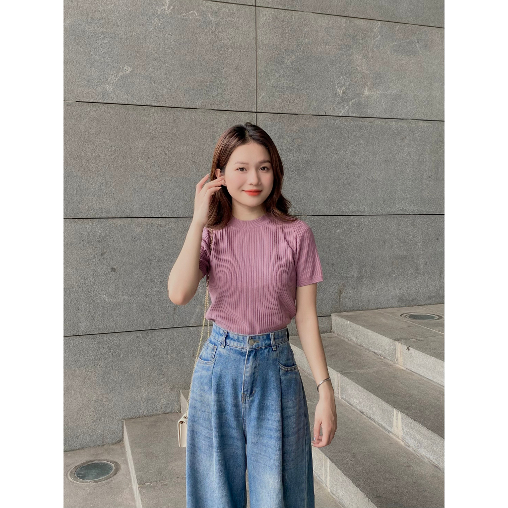 Áo len tăm dáng ôm ngắn tay - 247store.vn - Aolencoctay3029_P0K45