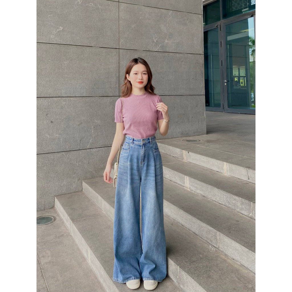 Áo len tăm dáng ôm ngắn tay - 247store.vn - Aolencoctay3029_P0K45