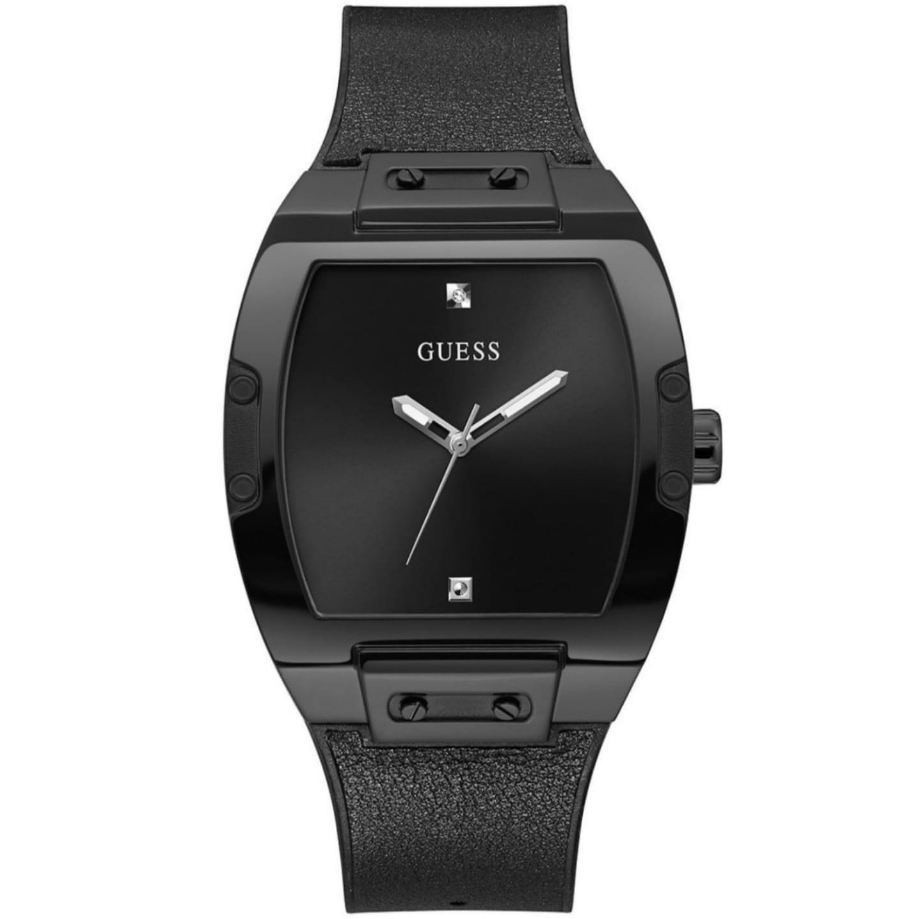 Đồng Hồ Nam Guess GW0386G1 Dây Da Đen Vỏ Đen Size 43x51mm - Đồng Hồ Guess Nam Mặt Chữ Nhật