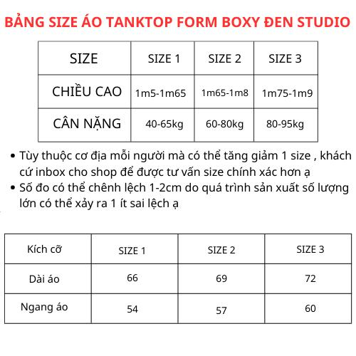 Áo TankTop Form Boxy Đen Studio Cotton Premium