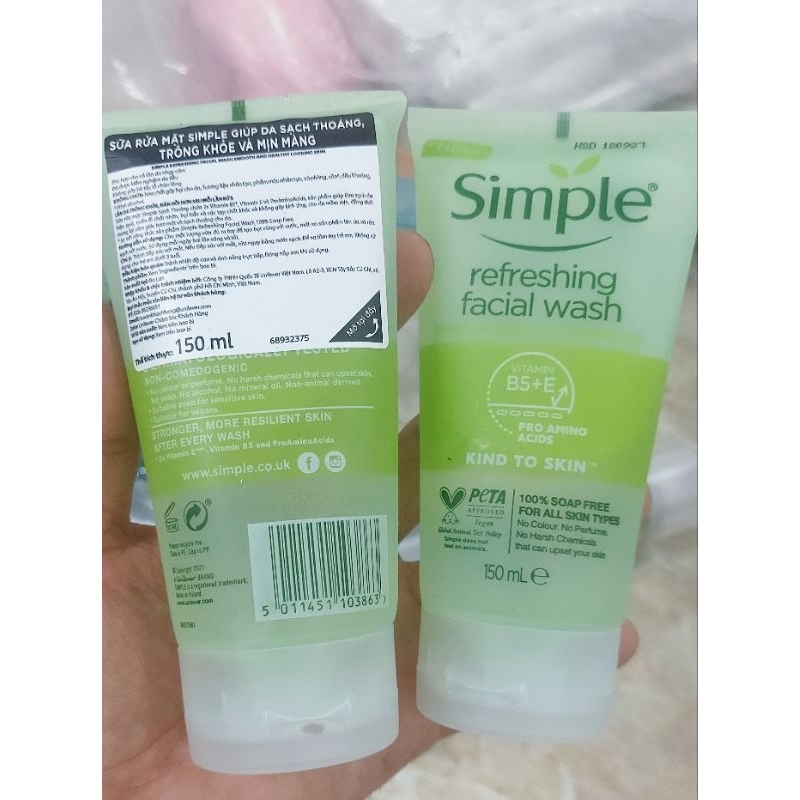 [ Mới Về] Sữa Rửa Mặt Simple Kind To Skin 150ml