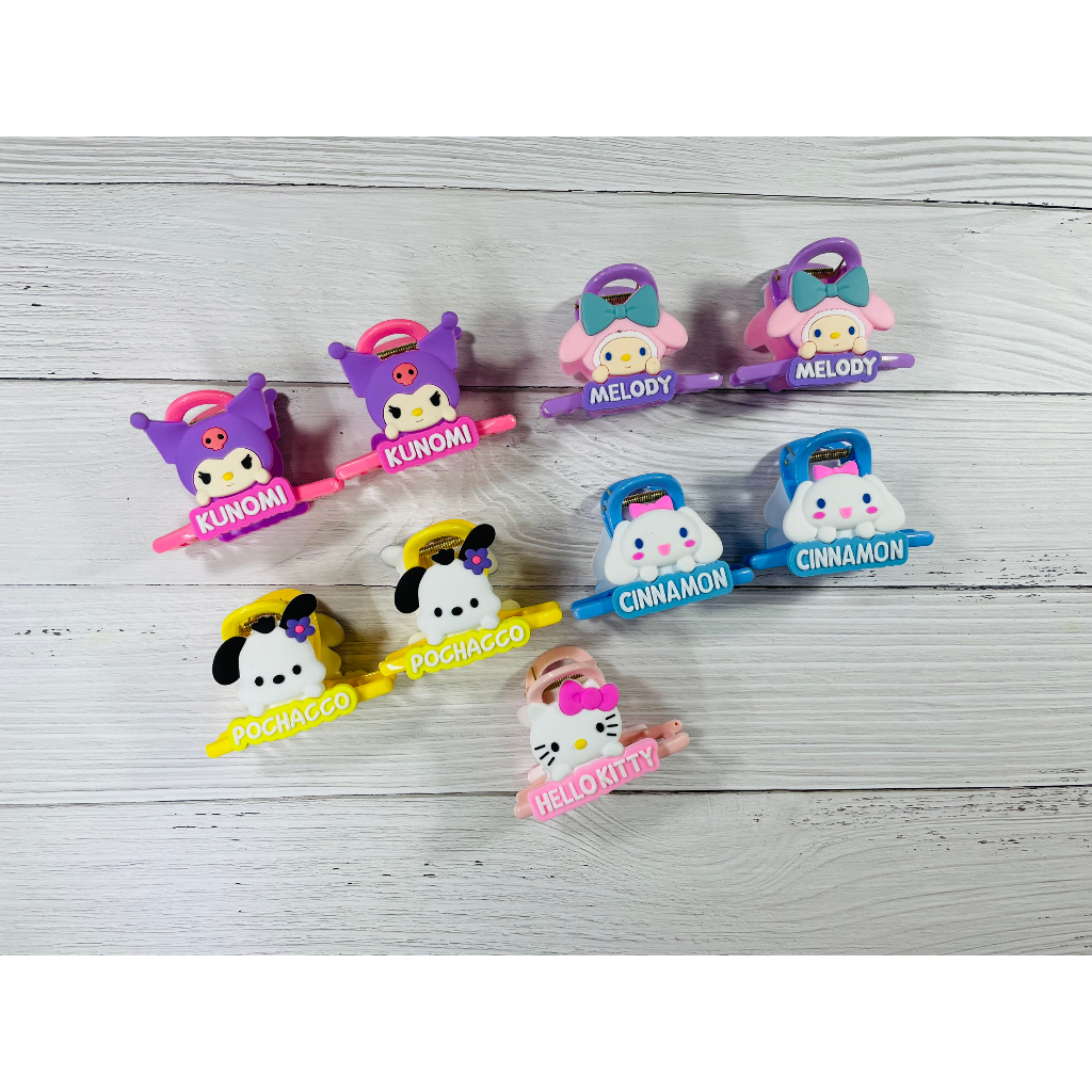 Gấp Tóc Gấu Dâu Nơ, Gấp Tóc Gấu Dâu Nhựa Dễ Thương, Gấp Tóc Kuromi Sanrio, Kẹp Gấp Tóc Nhựa Nhiều Mẫu Dễ Thương