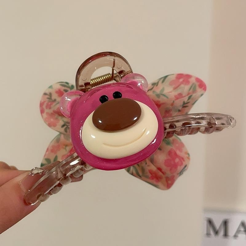 Gấp Tóc Gấu Dâu Nơ, Gấp Tóc Gấu Dâu Nhựa Dễ Thương, Gấp Tóc Kuromi Sanrio, Kẹp Gấp Tóc Nhựa Nhiều Mẫu Dễ Thương