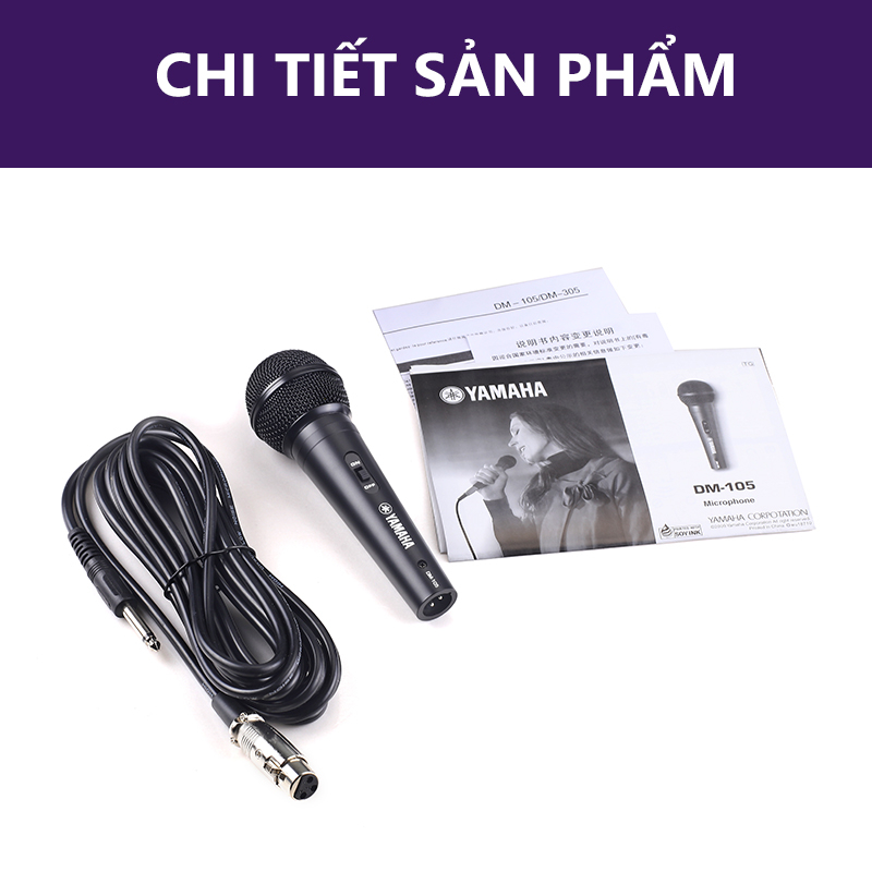 Yamaha/DM-105 micro có dây,micro hát karaoke,micro karaoke có dây,giọng hát rõ và tràn đầy
