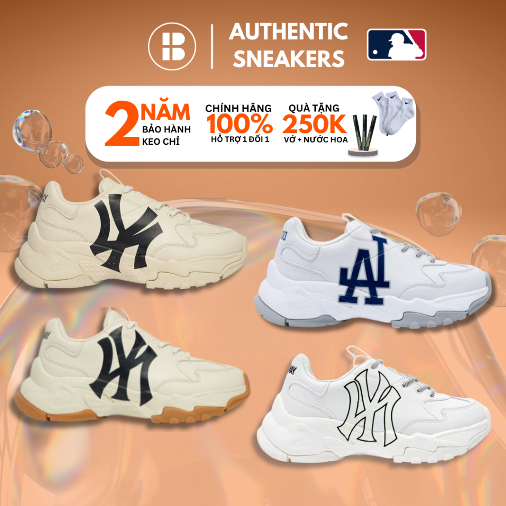 [Chính hãng authentic] Giày MLB CHUNKY NY độn đế, Giày MLB Chính Hãng CHUNKY Bigball Chunky New York Yankees,