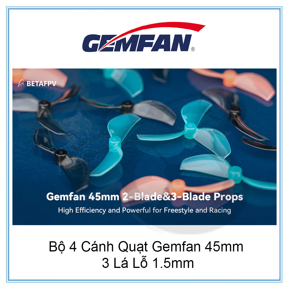 Bộ 4 Cánh Quạt Gemfan 45mm 2 Lá Lỗ 1.5mm