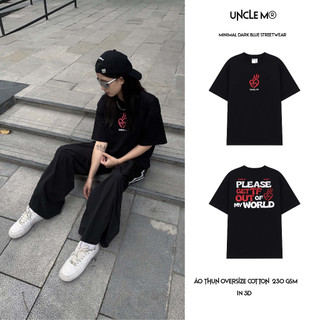 Áo thun oversize Uncle M cotton nam nữ có thêu tay LOVE TEE