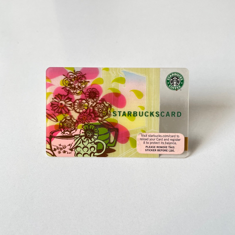 1740 THẺ NHỰA US OLD LOGO 2007 HOA, thẻ trầy cực kì nhiều (thẻ dùng để sưu tầm) STARBUCKS CARD