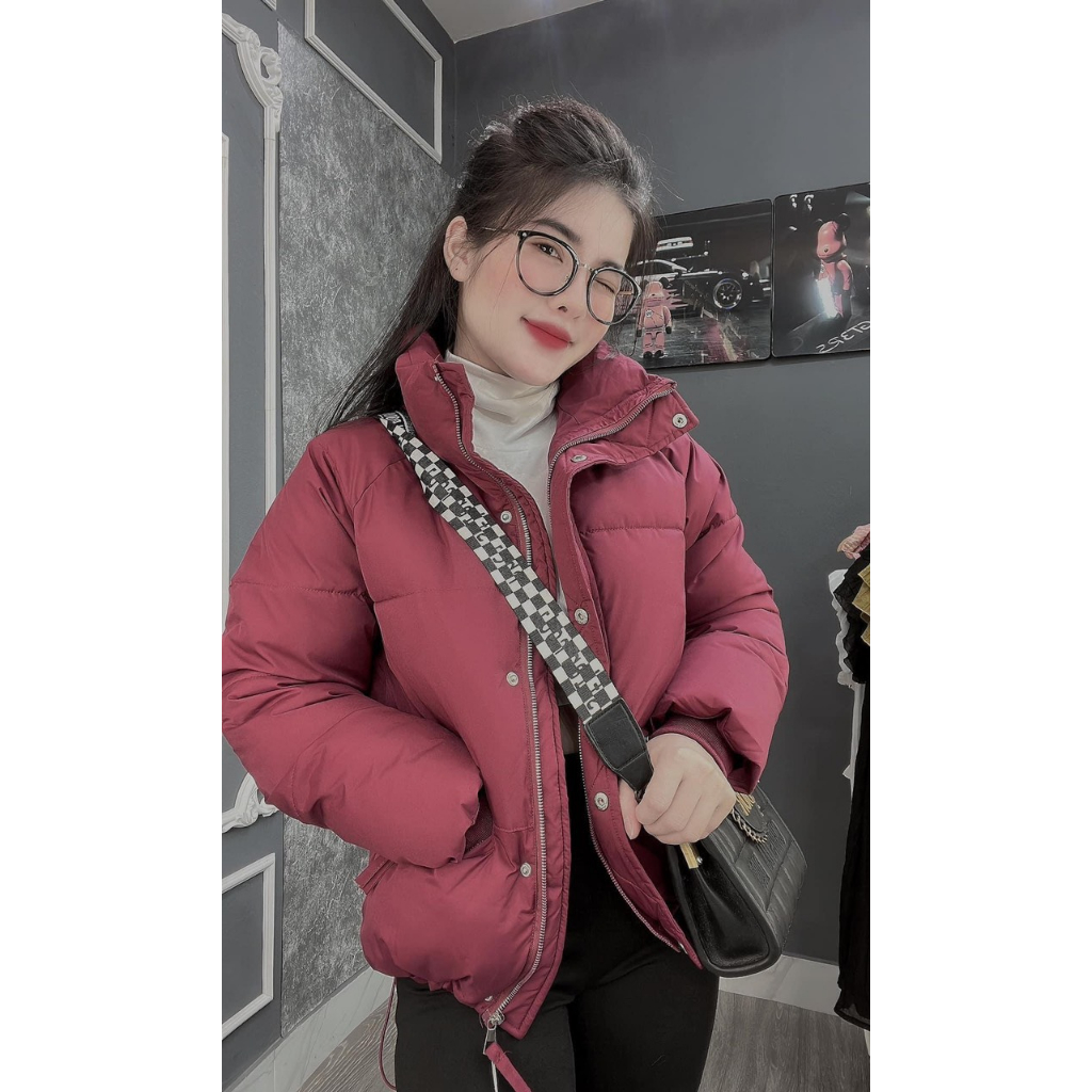 Áo khoác phao nữ dáng ngắn hàng Quảng Châu dáng crotop mẫu mới nhất mùa đông 2023