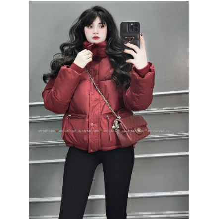 Áo khoác phao nữ dáng ngắn hàng Quảng Châu dáng crotop mẫu mới nhất mùa đông 2023