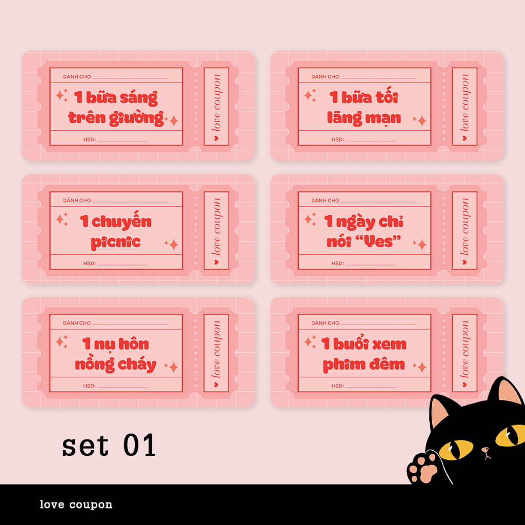 Love coupon quà tặng tình yêu cho cặp đôi