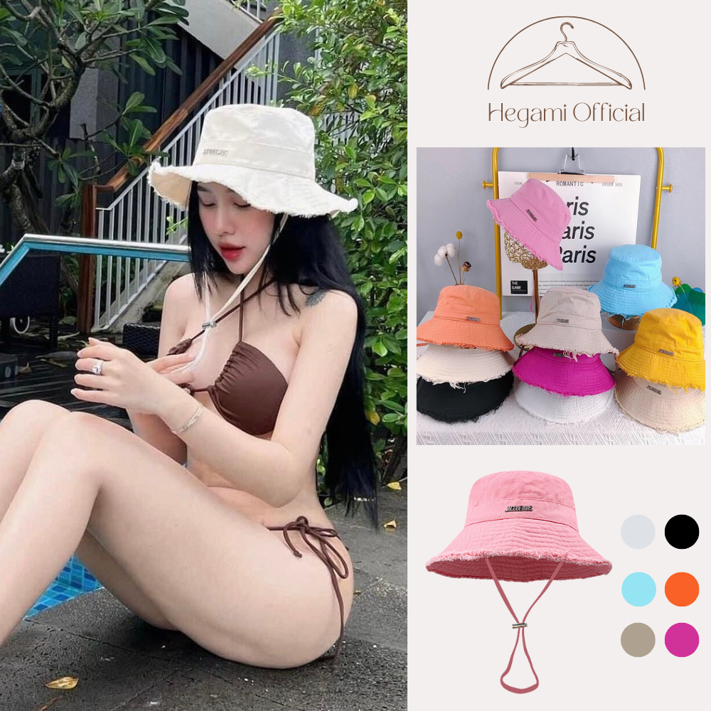 Mũ Bucket Tai Bèo Hegami Tua Rua Nhiều Màu Sắc Siêu Xinh