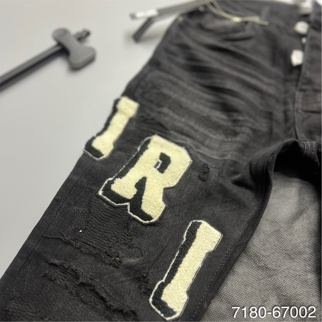 Quần Jeans Amiri Nam Thêu Chữ Xù Viền Quần Siêu Đẹp - Quần Amiri Nam Like Au.th 4 Khóa Cao Cấp