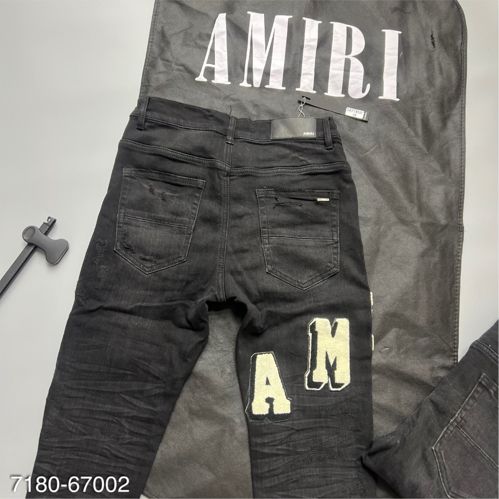 Quần Jeans Amiri Nam Thêu Chữ Xù Viền Quần Siêu Đẹp - Quần Amiri Nam Like Au.th 4 Khóa Cao Cấp