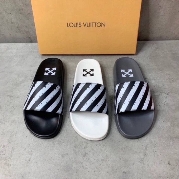 Dép nam nữ cao cấp off white quai da siêu nét, dép boy phố thời trang 2023 cực chất siêu chât